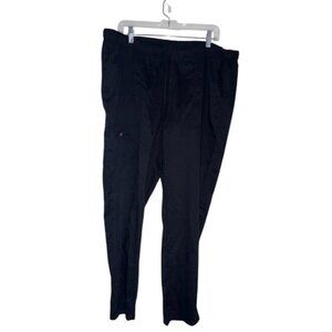 Cherokee Black Workwear Scrub Pants XL Elastic Waistband Straight Leg Comfortabl